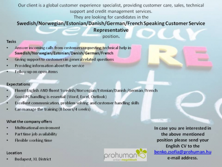 Customer Service Representative position